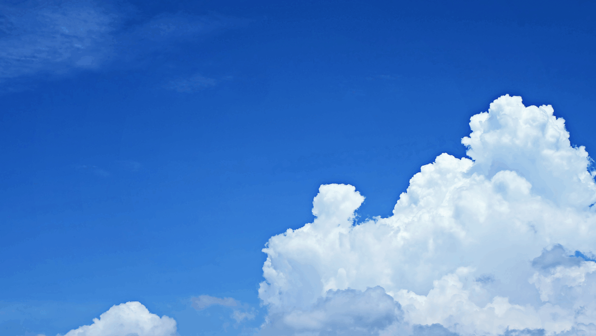 Clear blue sky with vibrant clouds captured in Cimaung, Indonesia.