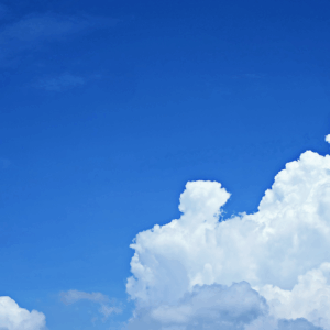 Clear blue sky with vibrant clouds captured in Cimaung, Indonesia.