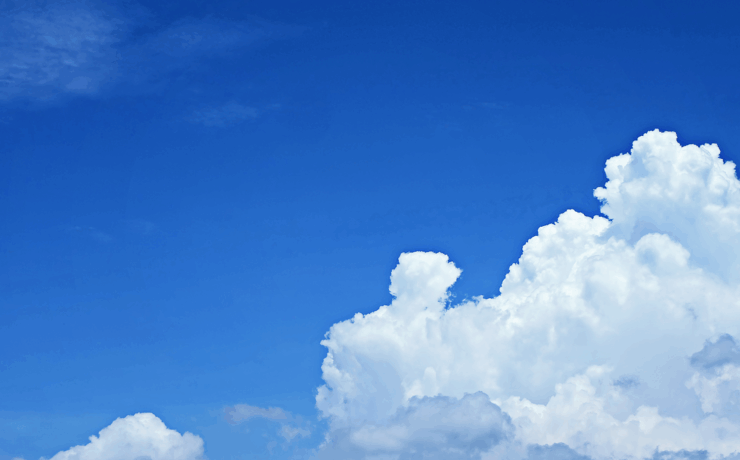 Clear blue sky with vibrant clouds captured in Cimaung, Indonesia.